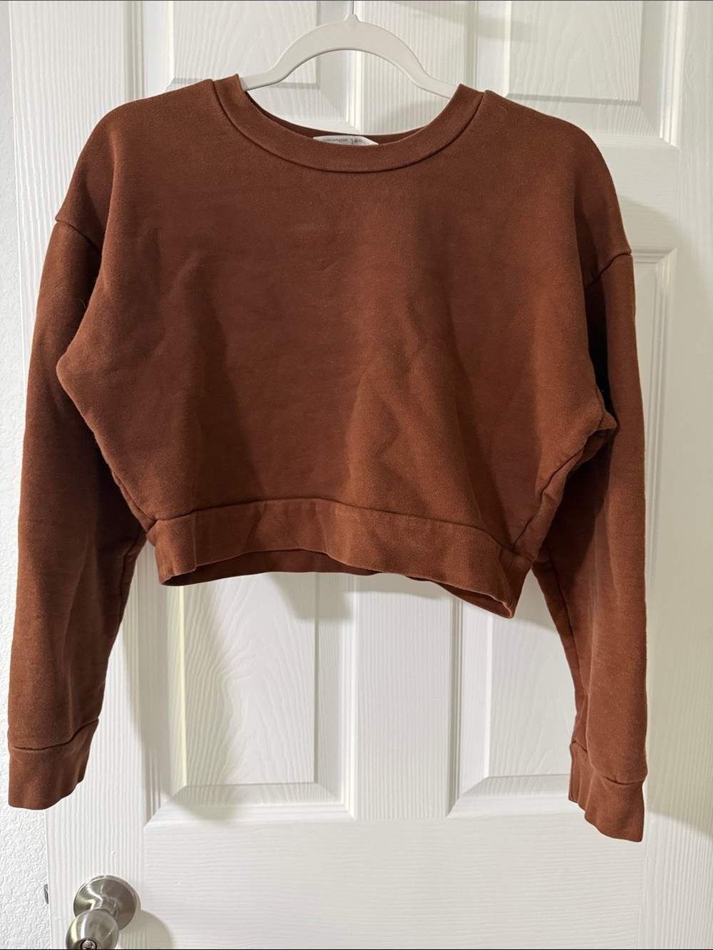 Reformation Cropped Sweatshirt in Rich Chestnut